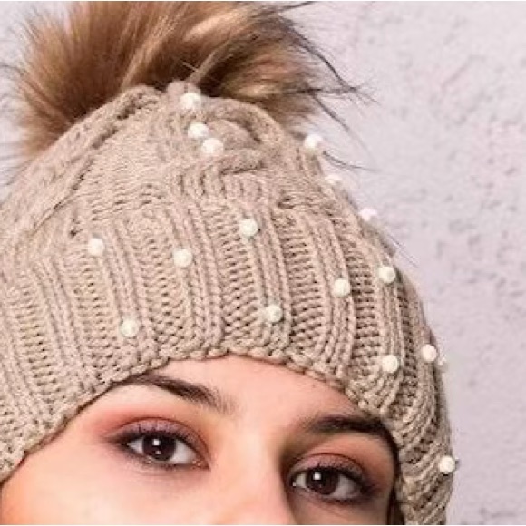 Winter Toque embellished with Pearls - Picture 3 of 3